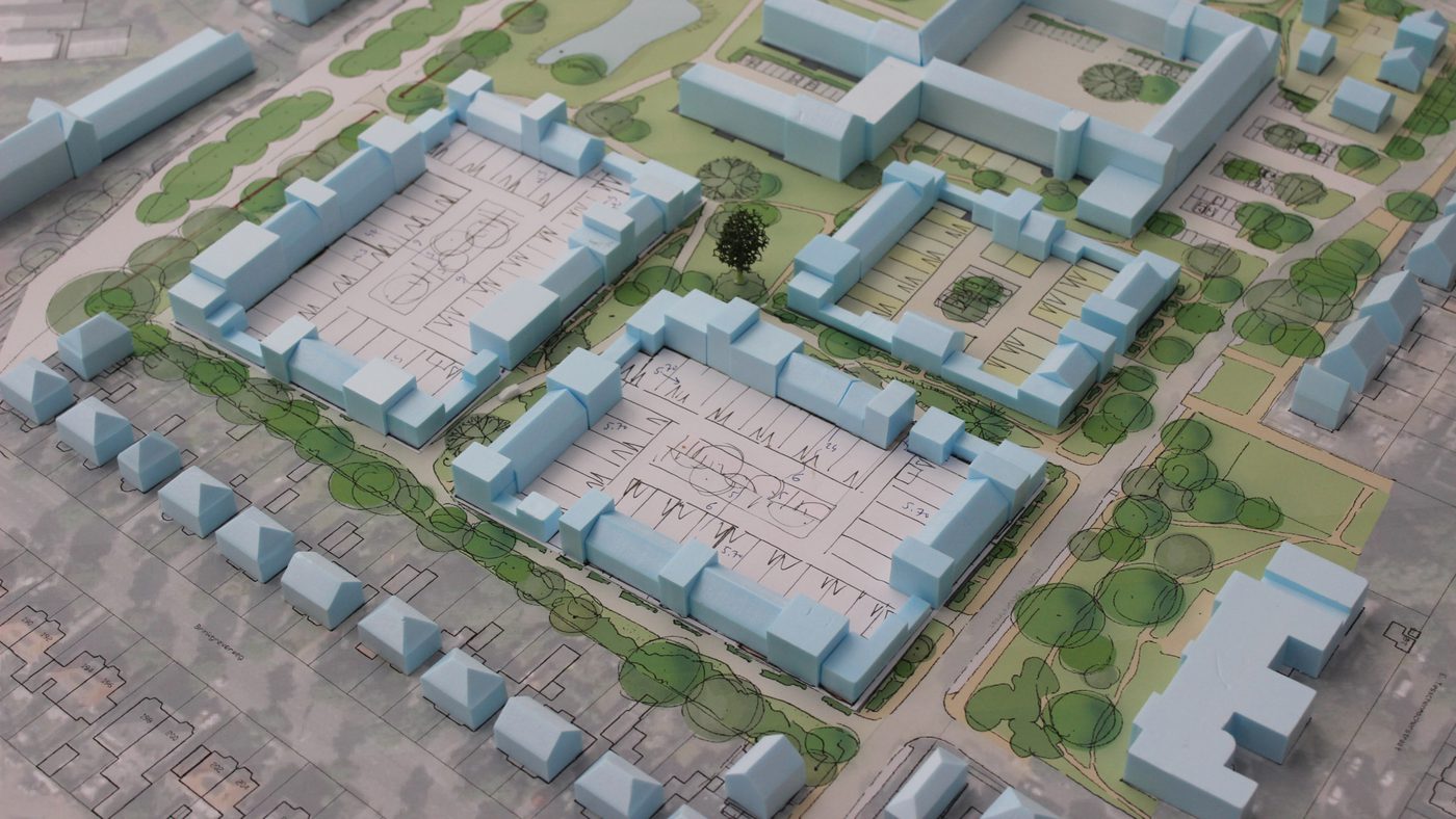 Maquette Herontwikkeling Geertruidentuin in Deventer